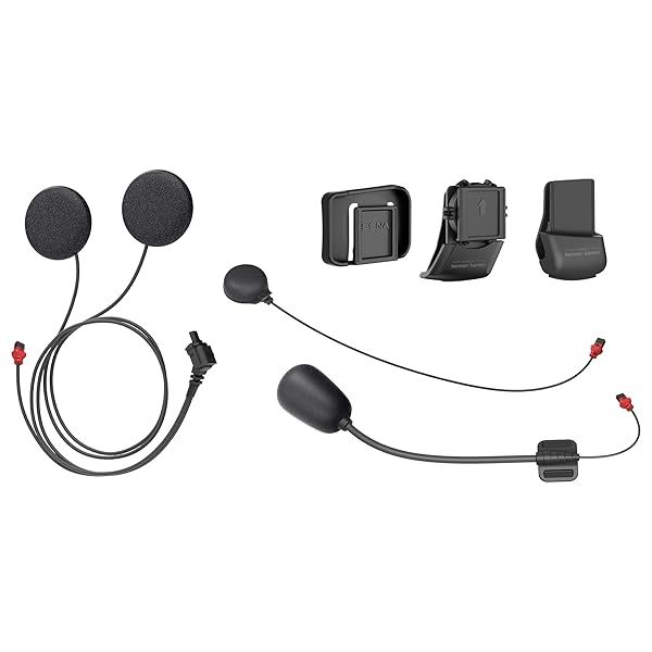 Sena 50C Universal Clamp Kit with Harman Kardon Speakers & Mic - Premium Black Audio Solution