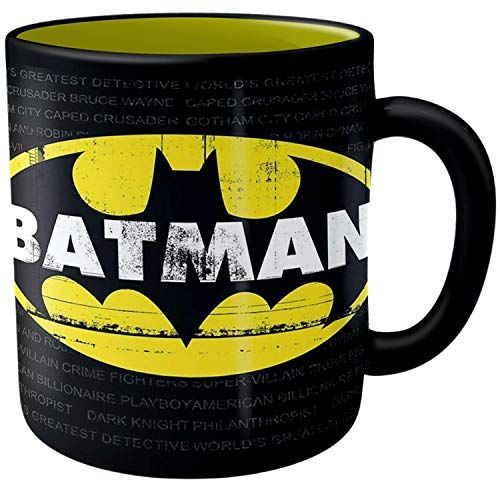 Shop Silver Buffalo DC Comics Batman Grimey Logo Jumbo Ceramic Mug - 20oz Collectible Coffee Cup
