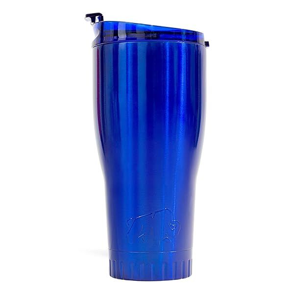 Silver Buffalo 30oz Double Walled Vacuum Insulated Tumbler - Leakproof Travel Mug in Royal Blue for Hot & Cold Drinks