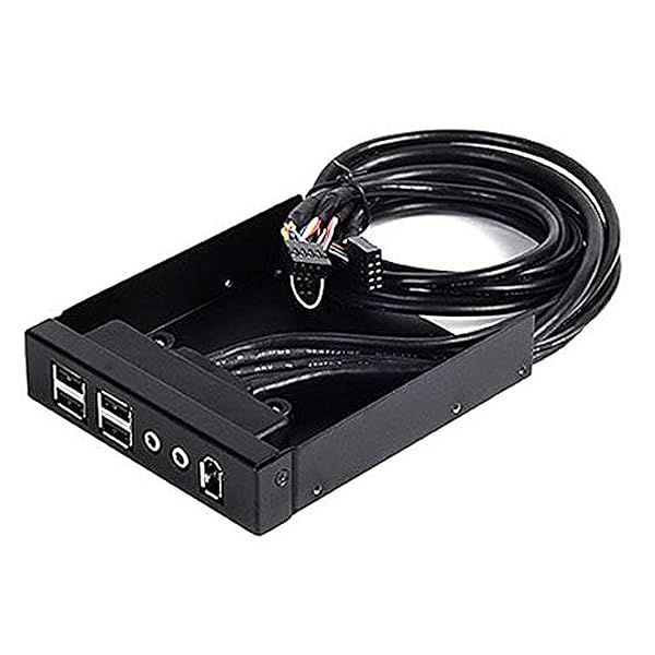 SilverStone FP32B Aluminum 3.5-Inch Drive Bay with 4 USB & E1394 - Black | High-Speed Data Transfer