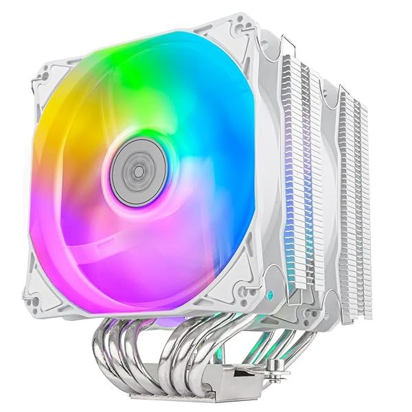 SilverStone Hydrogon D120 ARGB White CPU Cooler for Intel & AMD - Dual Tower Performance