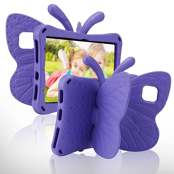 Simicoo Kids Case for Samsung Galaxy Tab A8 10.5 - Cute Butterfly Design, Shockproof & Lightweight EVA Cover (Purple)