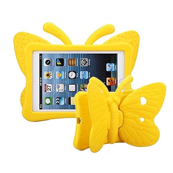 Simicoo 3D Cute Butterfly iPad Pro 9.7 Case - Lightweight, Shockproof & Kid-Friendly (Yellow) - Perfect Gift for Kids!