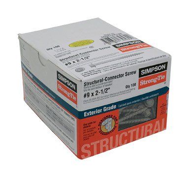 Simpson Strong-Tie No. 9 x 2-1/2 in. Star Hex Head Galvanized Connector Screws - Durable Steel Fasteners