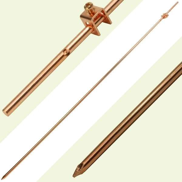 Skywalker 4ft Copper Ground Rod with Wire Clamp - Protects Electric Fences, Antennas & Generators