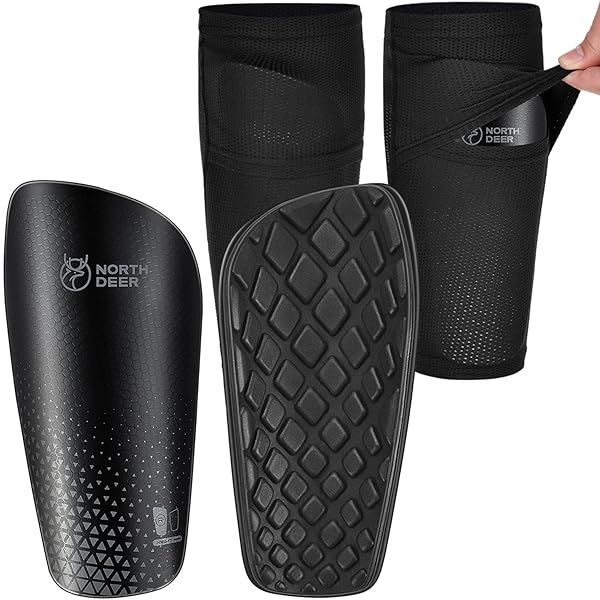Top Soccer Shin Guards for Kids with Sleeves & Insert Pocket - Best Protective Gear for Boys & Girls (Black S)