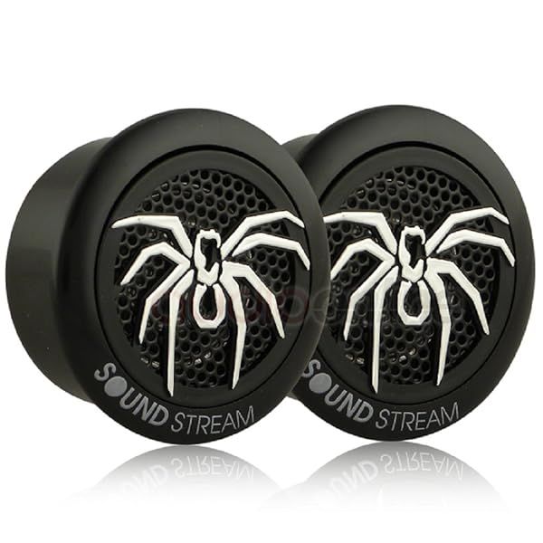 Soundstream TWS.3N Tweeters: 110W 1-Inch PEI Dome, 4 Ohm - Black & Silver Audio Upgrade