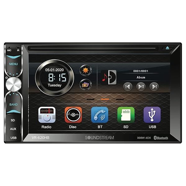Soundstream VR-620HB: 6.2-Inch Double-DIN DVD Head Unit with Bluetooth & Android MHL PhoneLink