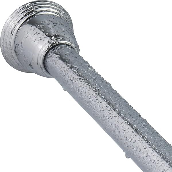 Adjustable Chrome Shower Curtain Rod 42-72 Inches - No Drilling, Non-Slip Tension Rod for Easy Bathroom Upgrade