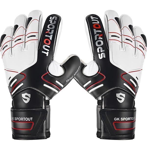 Sportout Goalie Gloves for Youth & Adults - Strong Grip & Finger Spines for Ultimate Protection in 3 Colors