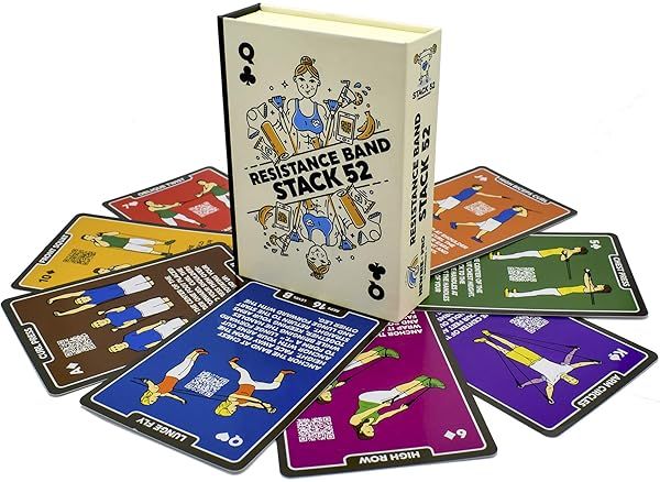 Stack 52 Resistance Band Exercise Cards: Fun Home Workout with Video Instructions & Updated Deck