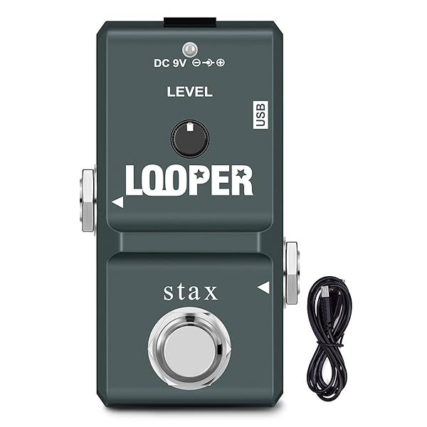 Stax Looper Guitar Pedals: Unlimited Overdubs, 10 Min Looping, True Bypass & USB Port - Compact 3 Modes!