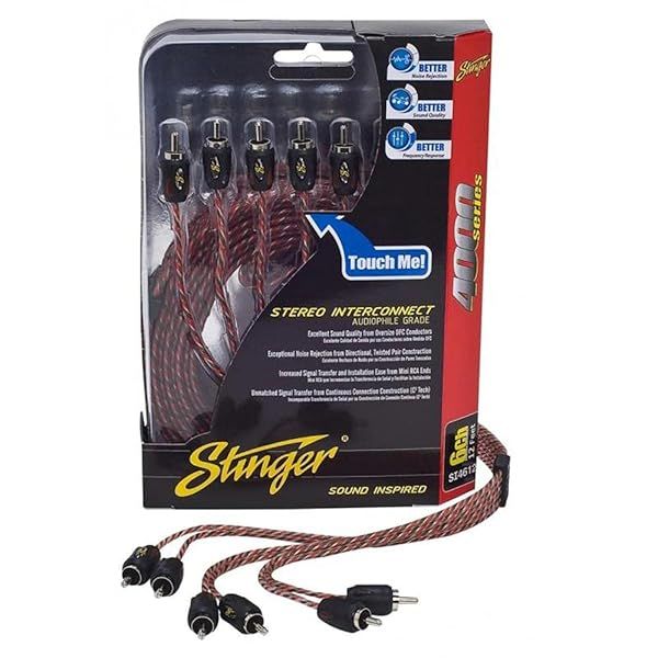 Stinger SI4620 20ft 6-Channel RCA Interconnect Cables - High-Quality Audio Connection