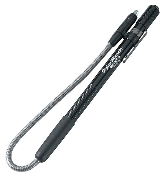 Streamlight 65618 Stylus 11-Lumen Pen Light with 7-Inch Flexible Extension Cable - Compact & Versatile Black Flashlight