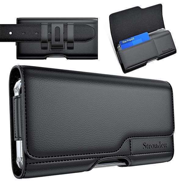 Stronden Leather Holster for Samsung Galaxy S25-S10 | Belt Clip, Card Holder & Magnetic Closure - Fits Slim/Regular Cases