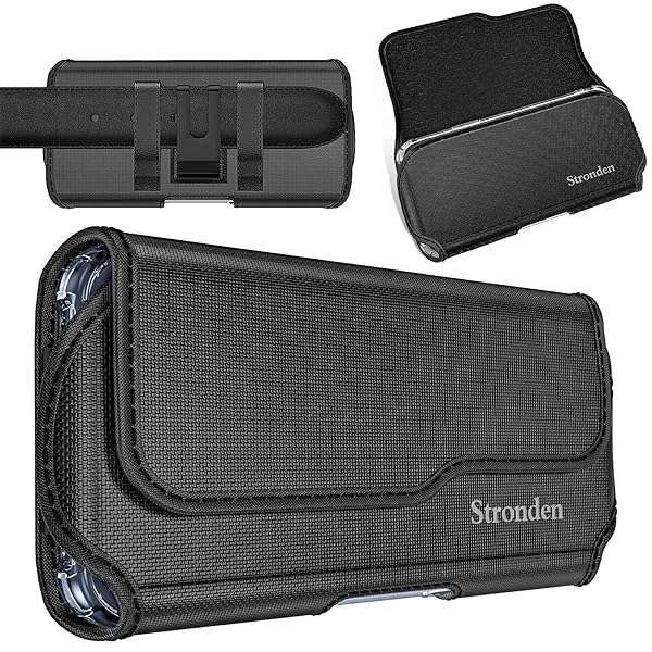 Stronden Military Grade Holster for iPhone 16, 15, 14, 13, 12 - Slim Case Compatible with Metal Clip & Magnetic Closure