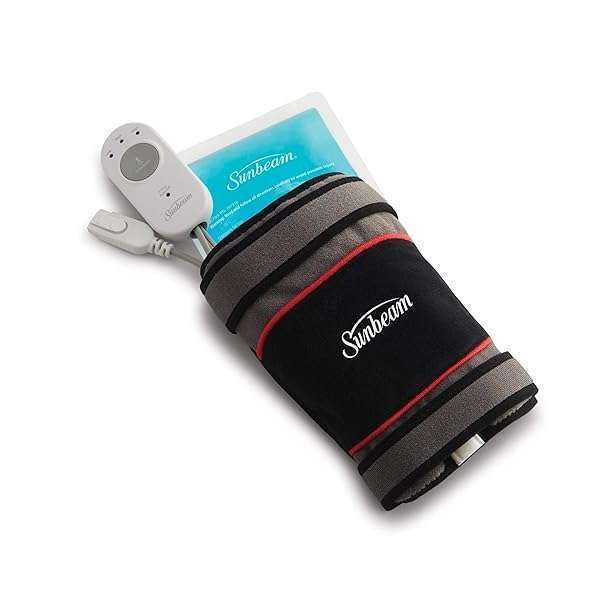 Sunbeam Heating Pad Wrap for Joint Pain Relief - Auto Shut Off, Moist Heat & Frozen Pack - Black/Grey