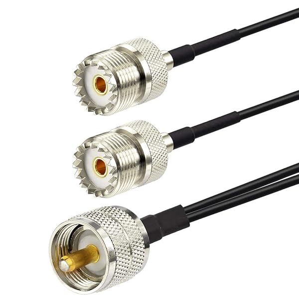 Superbat PL259 Splitter Cable 12 Inch RG174 Low Loss Dual SO239 for HAM Radio CB Radio Antenna Analyzer Dummy Load SWR Meter
