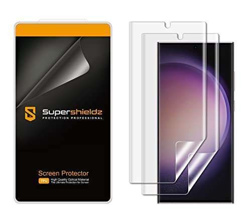 Supershieldz 2 Pack Screen Protector for Samsung Galaxy S23 Ultra 5G - High Definition Clear TPU Shield