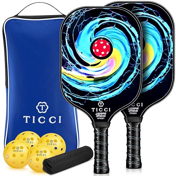 Buy TICCI USAPA Approved Pickleball Paddles Set - Lightweight, Includes 4 Balls & Carry Bag - Perfect Gift for Men & Women!