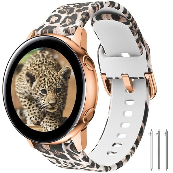 TOOLAIK Floral Bands for Samsung Active 2 & Galaxy Watch - Stylish 40mm/44mm Silicone Bands for Men & Women