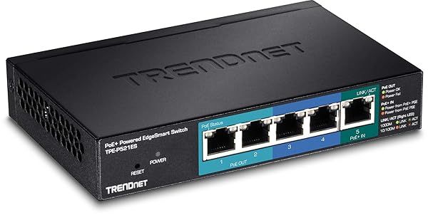 TRENDnet 5-Port Gigabit PoE+ Managed Switch - 18W PoE Budget, 10Gbps Capacity, Wall-Mountable, Lifetime Protection
