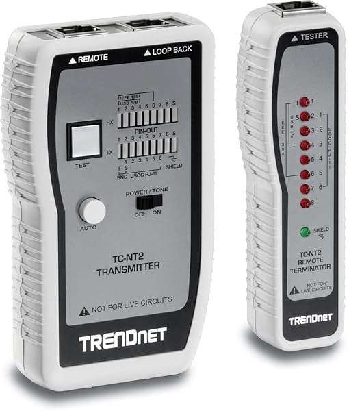 TRENDnet TC-NT2 Network Cable Tester: Test Ethernet, USB & BNC Cables Up to 300M (984 ft) - Accurate Pin Configuration Testing