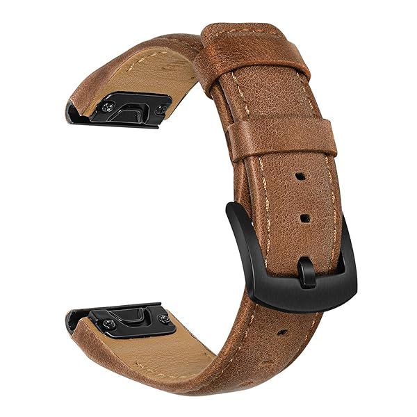 TRUMiRR 22mm Leather Watchband for Garmin Fenix 8, Epix Pro, Instinct 2 & More - Quick Fit Strap
