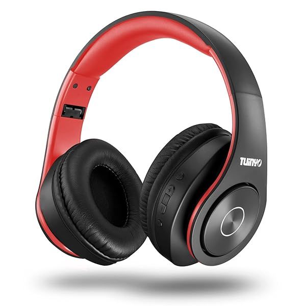 TUINYO Bluetooth Headphones: 40H Playtime, Deep Bass, Soft Earmuffs, Built-in Mic - Perfect for PC & Cell Phones