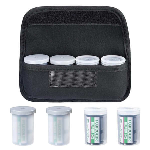 TXEsign 35mm Camera Film Neoprene Carrying Case - Durable Storage Bag for 135 Roll Film (Black)