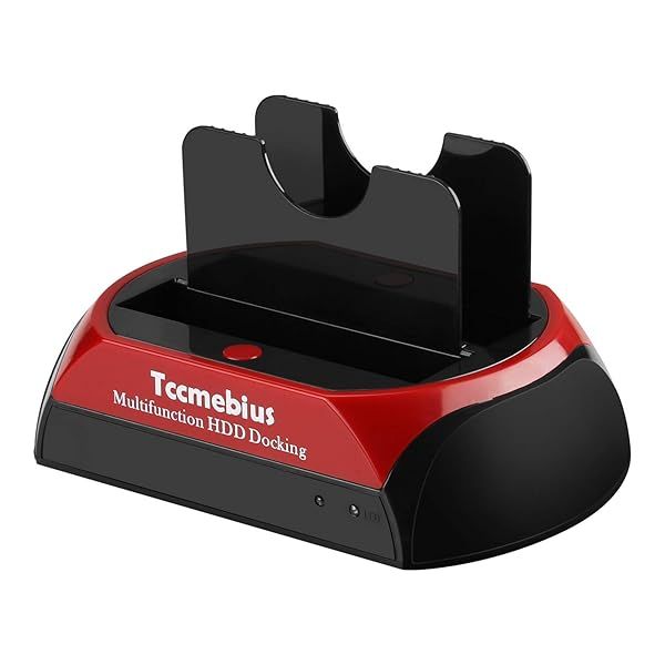Tccmebius USB 2.0 Hard Drive Docking Station, TCC-S867-US USB 2.0 to 2.5 3.5 Inch SATA IDE Dual Slots Reader External Enclosure, for 2.5&quot; 3.5&quot; IDE SATA I/II/III HDD SSD