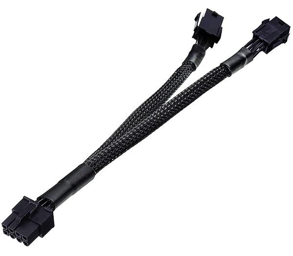 TeamProfitcom 6 Pin to 8 Pin GPU Power Adapter Cable - Braided 9 Inch Sleeved Connector