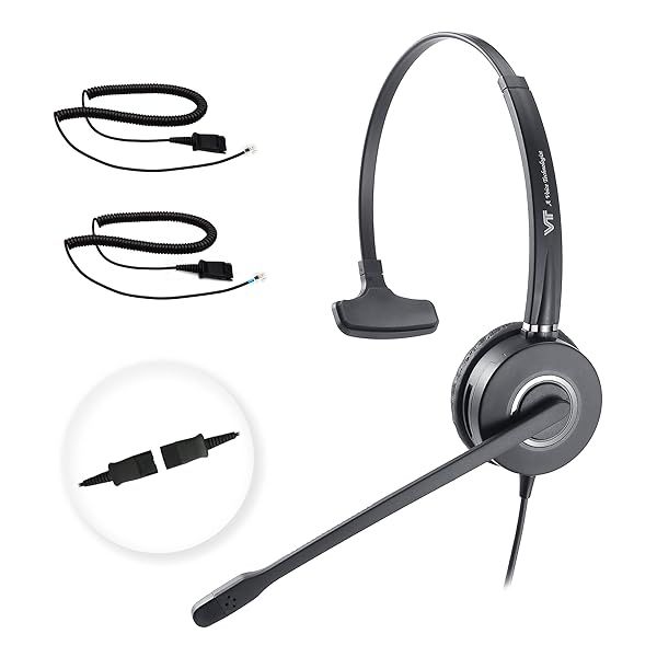 Noise-Cancelling QD Headset for Call Centers | Compatible with Polycom, Yealink, Grandstream & More