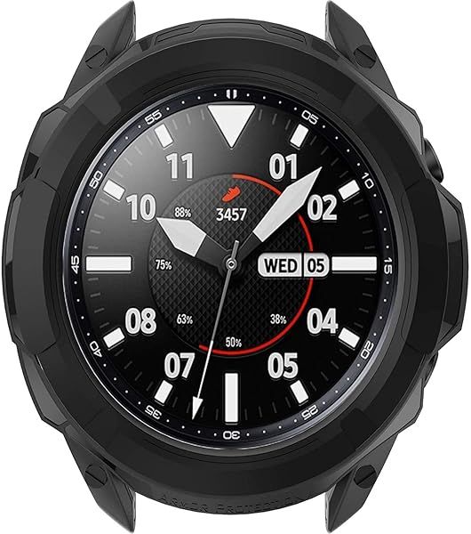 TenCloud Galaxy Watch 3 Case: Rotatable Bezel Protector for 41MM/45MM - Black Cover