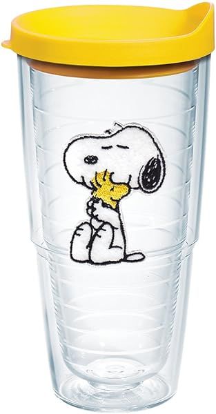 Tervis Peanuts Best Buddies Snoopy Woodstock Insulated Tumbler 24oz Made in USA Travel Cup Keeps Drinks Cold and Hot