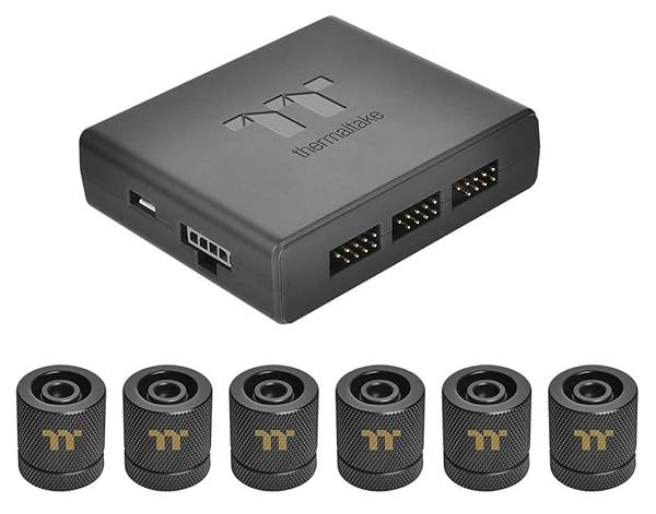 Thermaltake Pacific RGB Plus 6-Pack PETG Tube Fitting Kit - 16mm OD, 12mm ID | Premium Cooling Solution