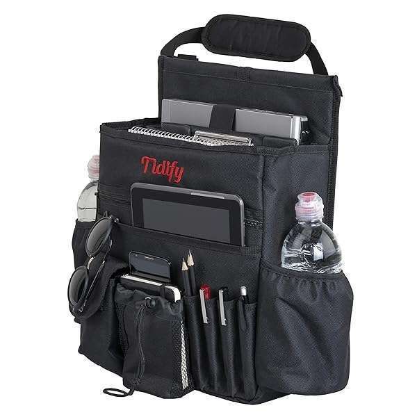 2023 Tidify Car Front Seat Organizer: Tablet & Laptop Storage with Adjustable Straps - Your Mobile Office Solution