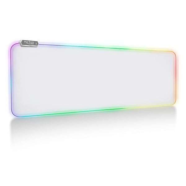 Tilted Nation Bone White RGB Gaming Mouse Pad XL - 8 Light Modes, Smooth Gliding, Easy to Clean for Your Dream Setup
