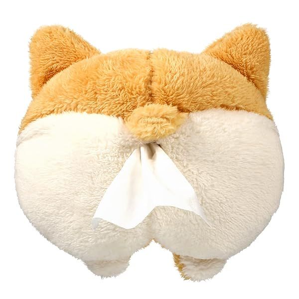 Adorable Corgi Butt Tissue Box Cover - Soft Hanging Pouch for Home & Car Storage