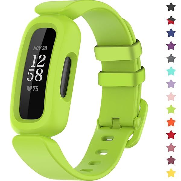 TopPerfekt Soft Silicone Bands for Fitbit Ace 3 Kids - Waterproof Sports Strap in Lime