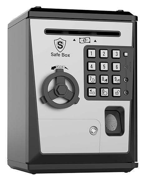 Kids Fingerprint ATM Piggy Bank: Secure Coin Savings Safe Box for Fun Money Management