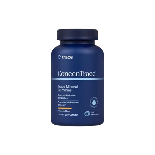 ConcenTrace Chewable Gummies: Full Spectrum Trace Minerals for Energy, Mood & Joint Health - Natural Pineapple Flavor, 90 ct
