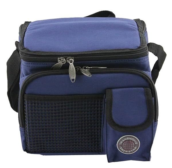 Transworld Durable Deluxe Insulated Lunch Cooler Bag Navy 9 x 7 x 8 Perfect for Work School and Outdoor Activities