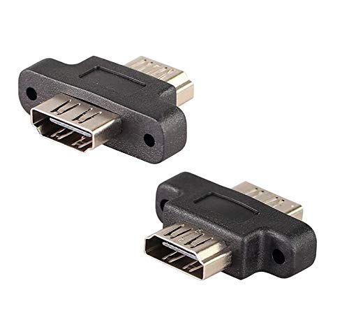 Traodin HDMI Adapter 2PCS - Female to Female Screw Lock Panel Mount Extender Coupler with Ears