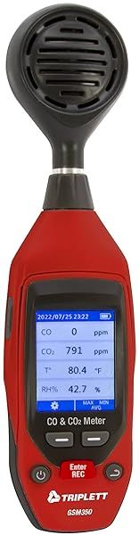 Triplett GSM350: Advanced Indoor Air Quality Meter for CO, CO2, Temperature & Humidity with Datalogging
