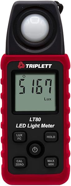 Triplett LT80 LED Light Meter: Measure Up to 400,000 Lux & 40,000 Fc Accurately
