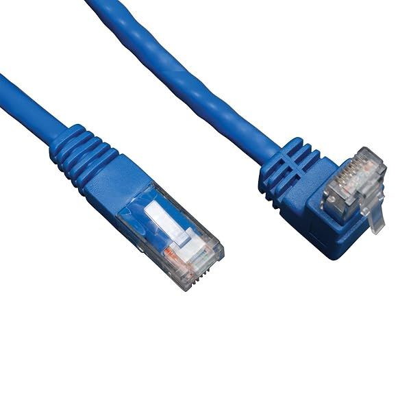 Tripp Lite 5-ft Cat6 Gigabit Right Angle RJ45 Patch Cable - Blue N204-005-BL-UP for Fast Networking
