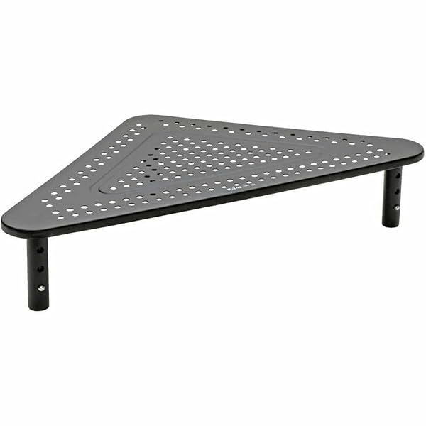 Tripp Lite Adjustable Corner Desk Monitor Stand for L-Shaped Desks - Metal, Black, 12x20 in.