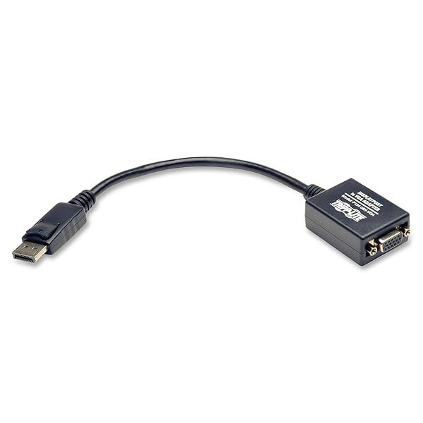 Tripp Lite DisplayPort to VGA Adapter - Active DP to VGA Converter, 6 in. (P134-06N-VGA), Black