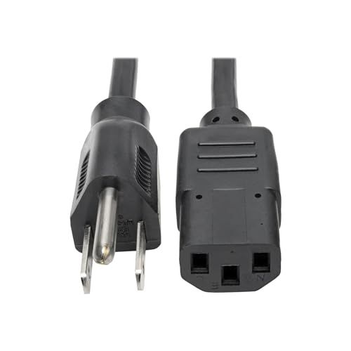 Tripp Lite 20ft Power Cord 10A 18AWG NEMA 5-15P to IEC-320-C13 - Reliable Black Computer Cable